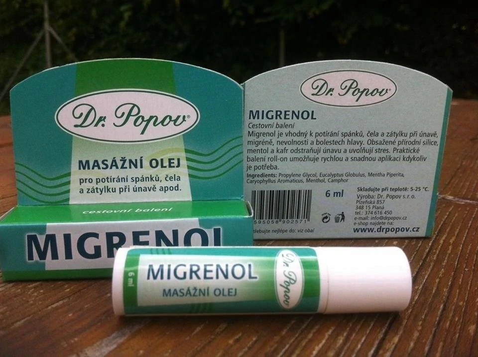 Migrenol – masážní olej roll-on 6 ml (Dr. Popov)