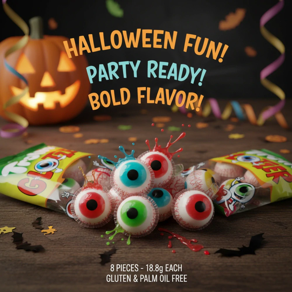 Trolli Oči 8×18,8 g (8 ks) – pěnové bonbóny s 10% ovocnou náplní