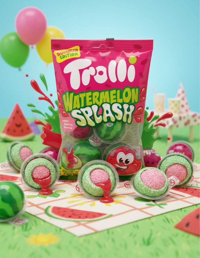 Trolli Meloun 8×18,8 g – pěnové bonbóny s melounovou náplní