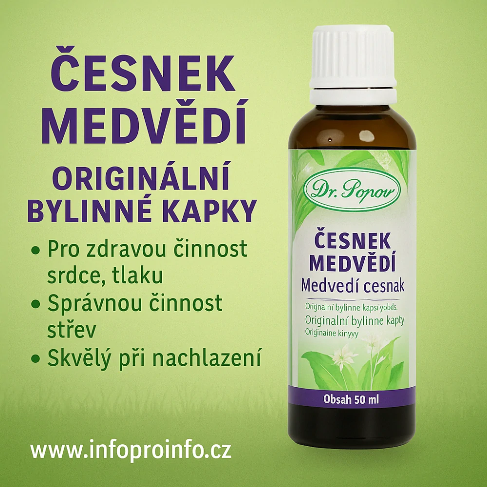 Česnek medvědí, originální bylinné kapky, 50 ml Dr. Popov