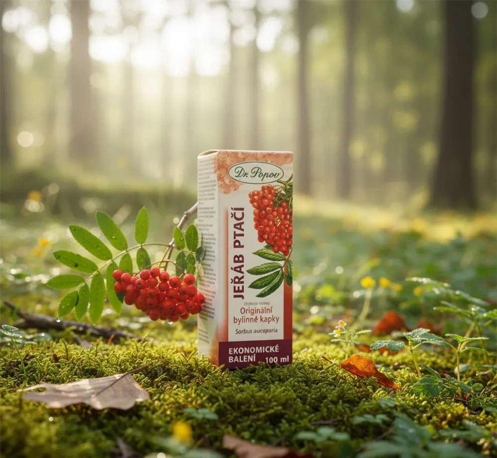 Jeřáb ptačí, originální bylinné kapky, 100 ml Dr. Popov