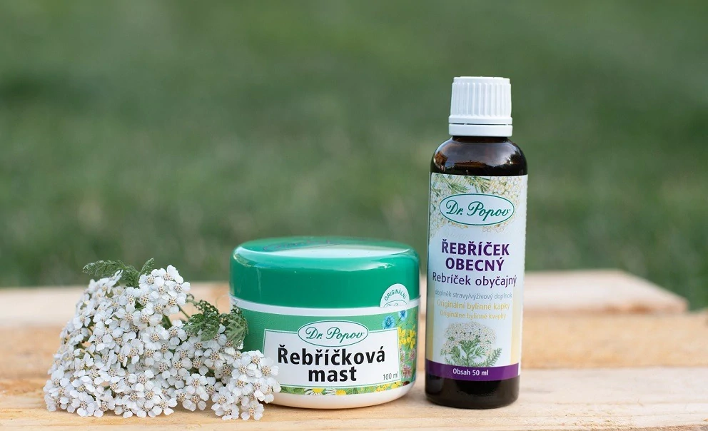Řebříček obecný, originální bylinné kapky, 50 ml Dr. Popov