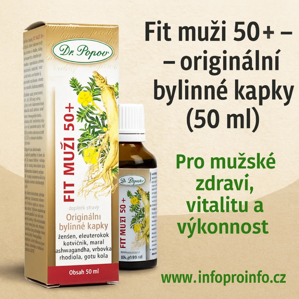 Fit muži 50+, originální bylinné kapky, 50 ml Dr. Popov