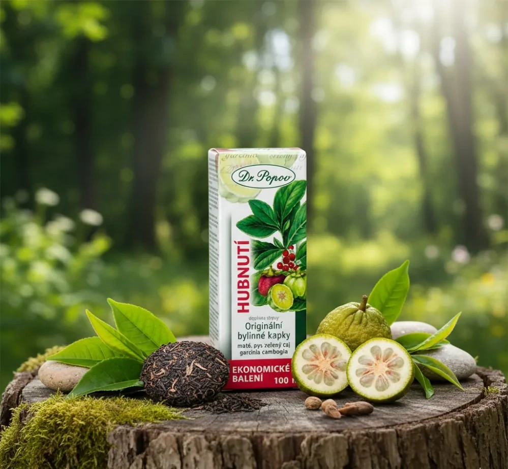 Hubnutí, originální bylinné kapky, 100 ml Dr. Popov