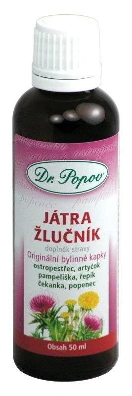 Játra – žlučník, originální bylinné kapky, 50 ml Dr. Popov