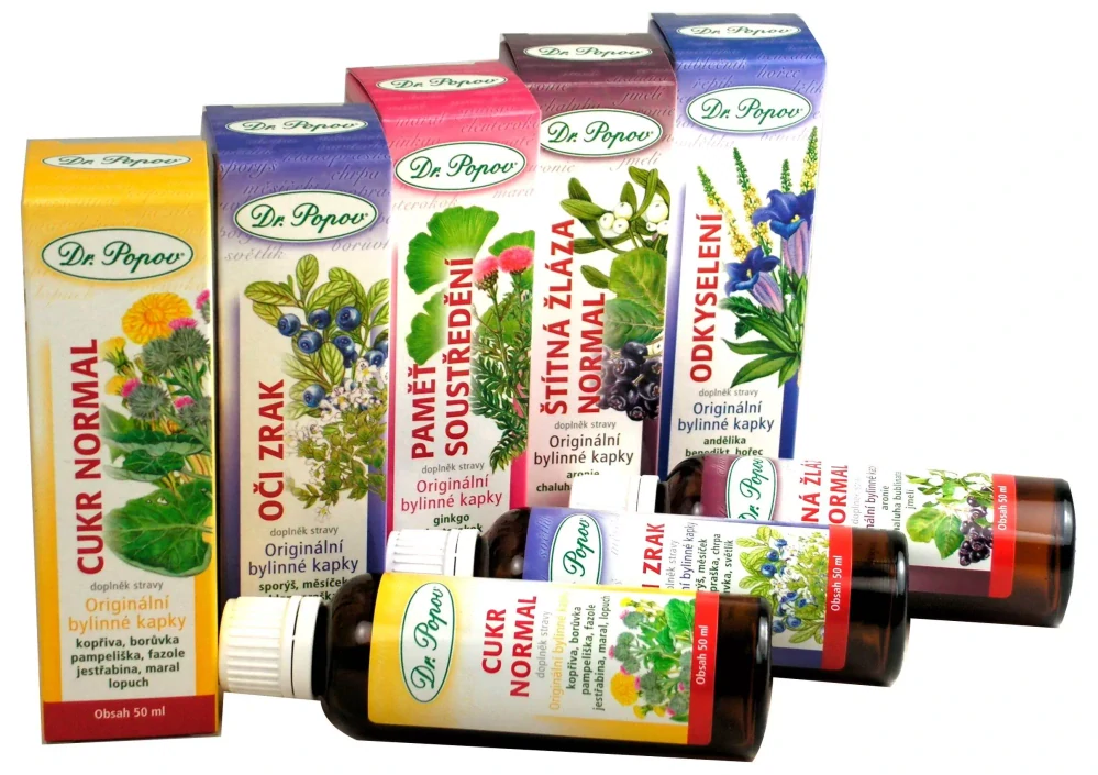Oči – zrak, originální bylinné kapky, 50 ml Dr. Popov