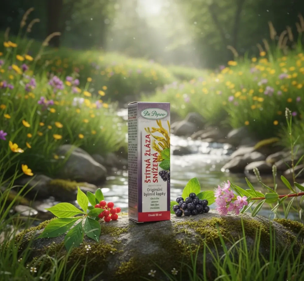 Štítná žláza snížená, originální bylinné kapky, 50 ml Dr. Popov
