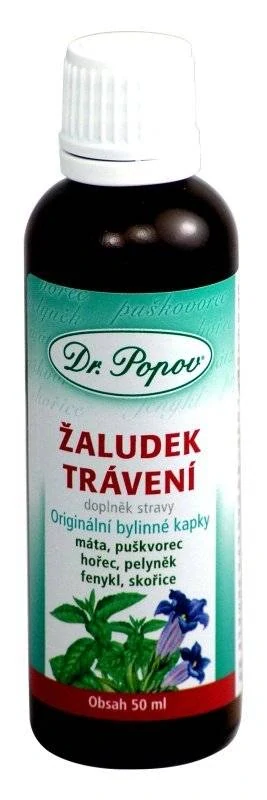 Žaludek – trávení, originální bylinné kapky, 50 ml Dr. Popov