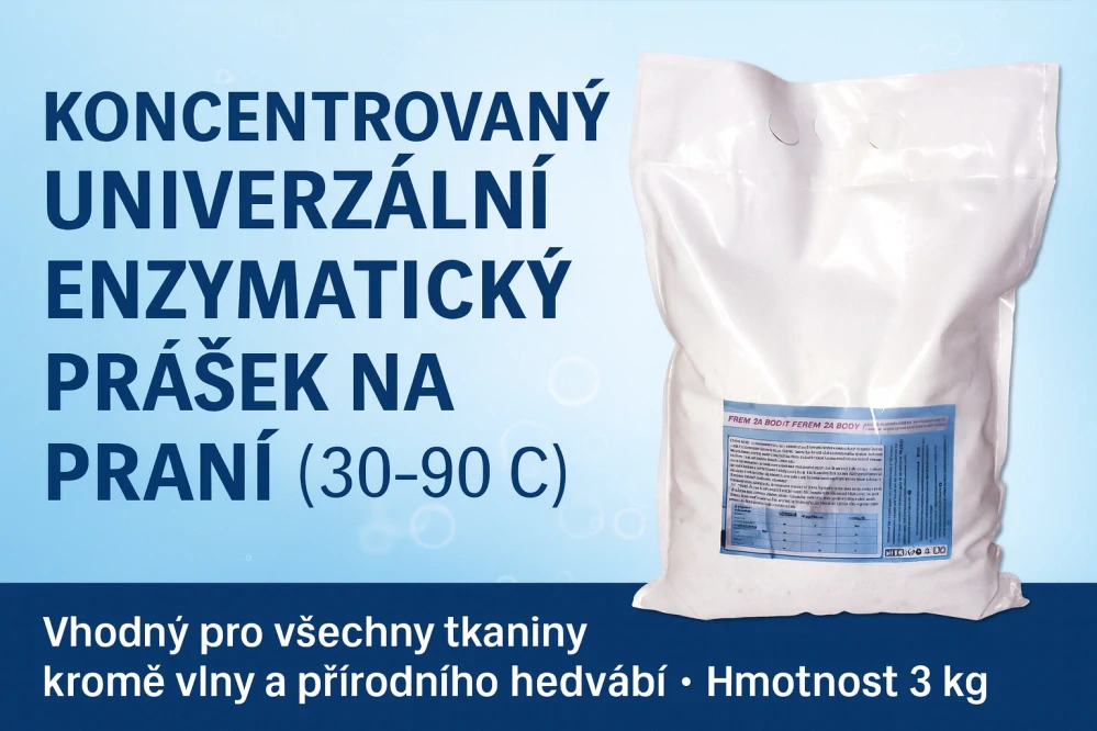 Koncentrovaný univerzální enzymatický prášek na praní (30–90 °C)
