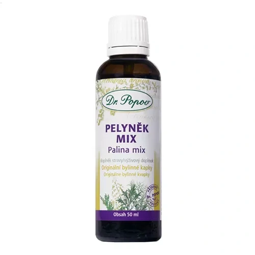 Pelyněk mix, originální bylinné kapky, 50 ml Dr. Popov