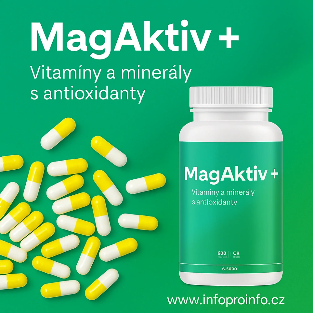 MagAktiv+ – komplex vitamínů, minerálů a flavonoidů (600 tobolek).