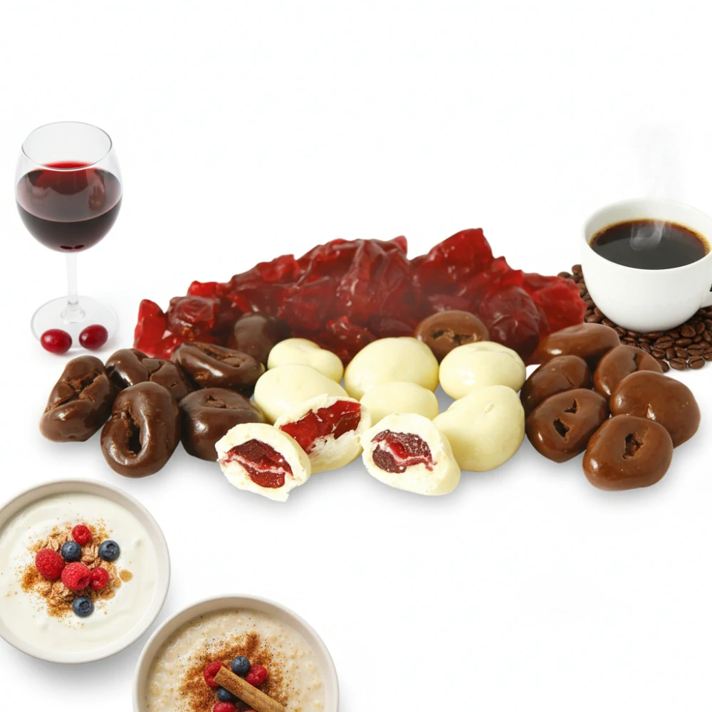 Brusnice mix 500 g – brusinky v hořké a mléčné čokoládě a jogurtové polevě