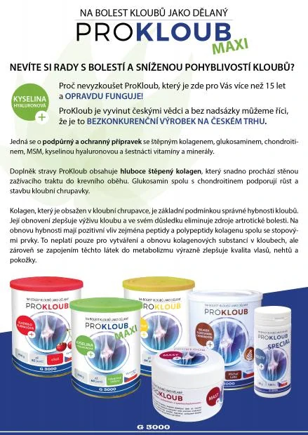 PROKLOUB SPECIAL – glukosamin, chondroitin, kolagen, 250 tablet