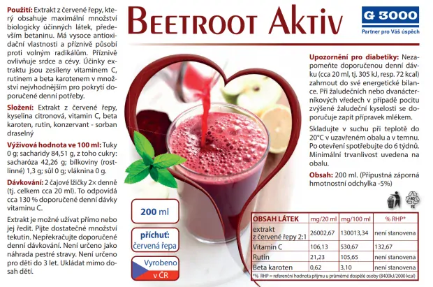 Beetroot Aktiv – červená řepa (sirup) 200 ml