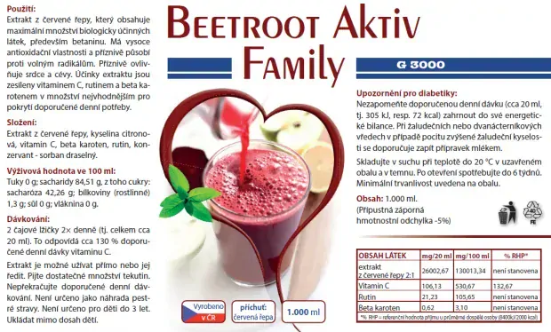Beetroot Aktiv Family 1 000 ml – červená řepa (sirup)