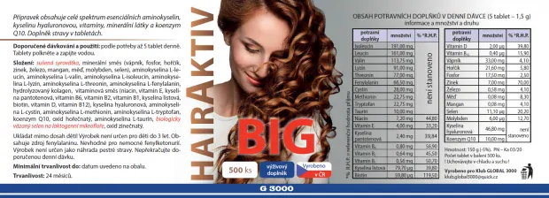 HAIRAKTIV BIG – 500 tablet (komplex pro vlasy)