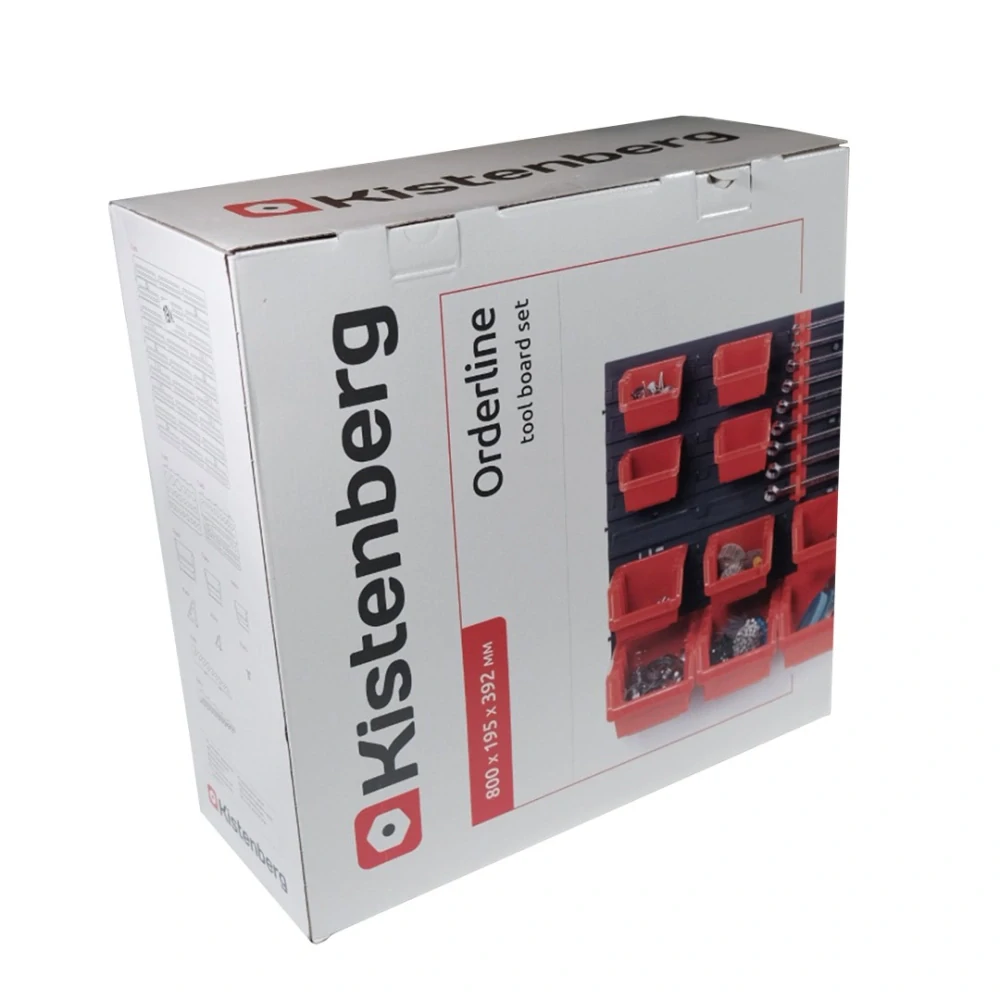 Plastový ekobox – sada 10 boxů, 2 panely a 2 držáky, 800×195×400 mm