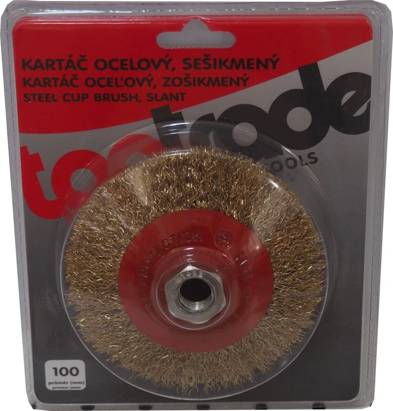 TOPTRADE miskový ocelový kartáč M14 ⌀ 100 mm
