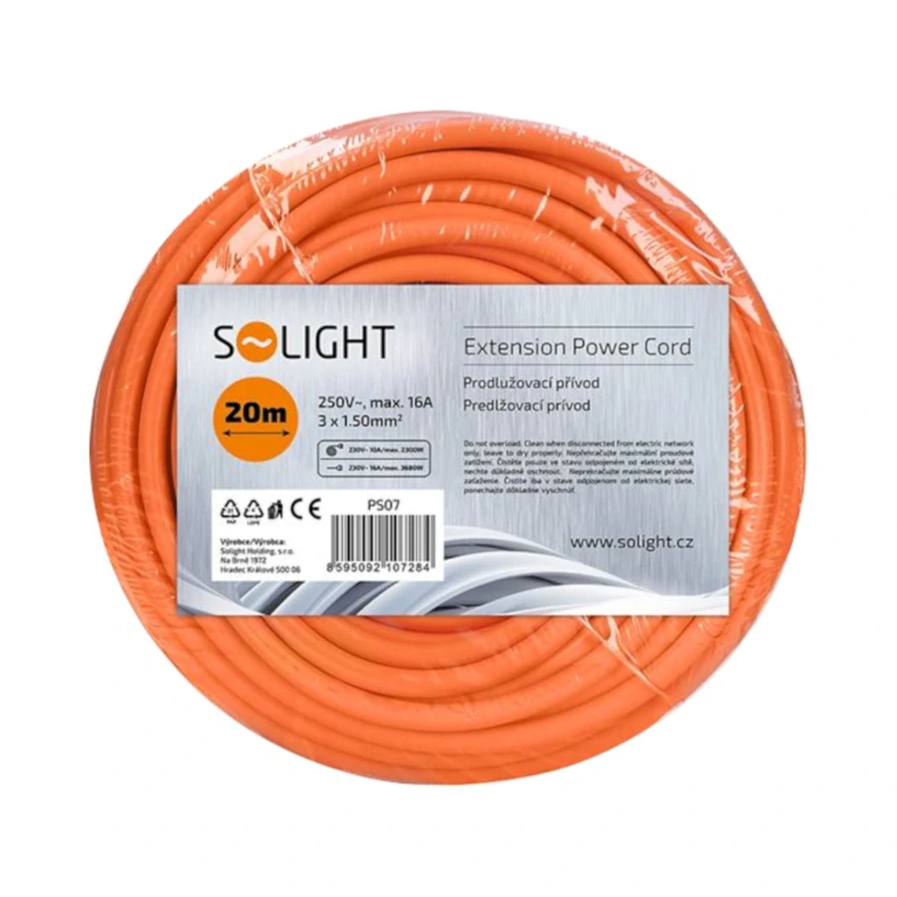 Prodlužovací kabel 20 m, oranžový, 230 V / 16 A