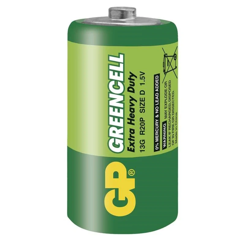 GP Greencell R20 (D) zinko‑chloridové baterie 1,5 V, 2 ks