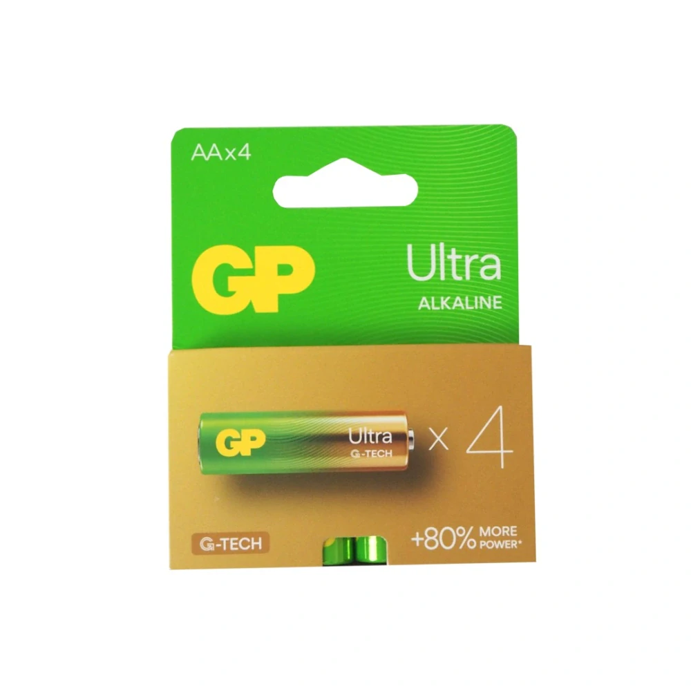 GP Ultra Alkaline AA (LR6) 1,5 V – baterie, blistr 4 ks