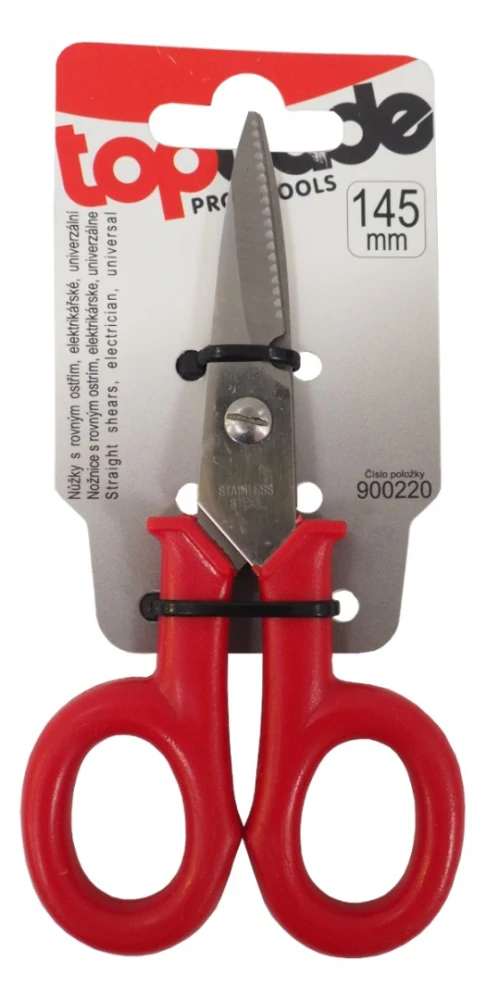 TOPTRADE nůžky s rovným ostřím 145 mm – univerzální