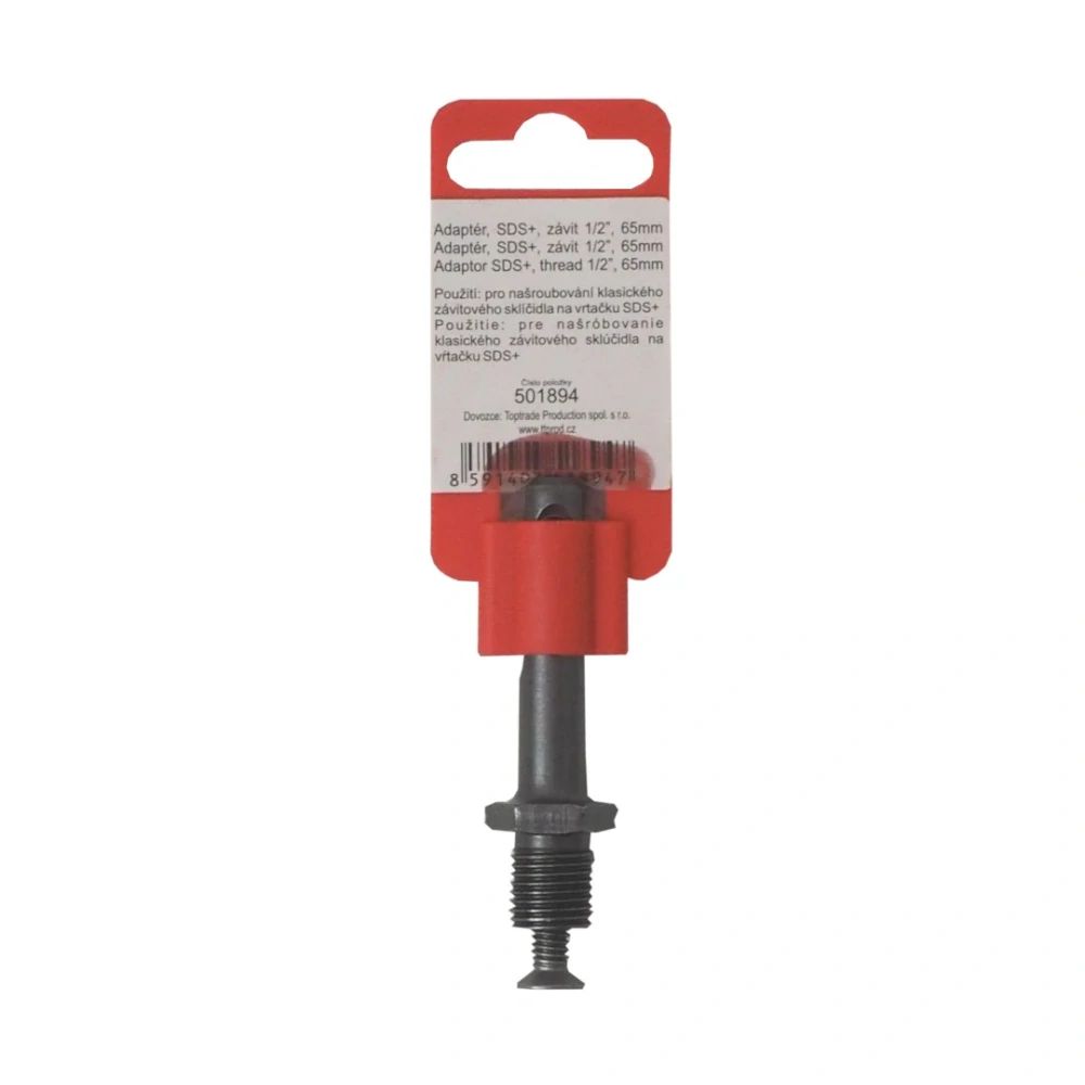 TOPTRADE adaptér SDS+ na závit 1/2“, 65 mm