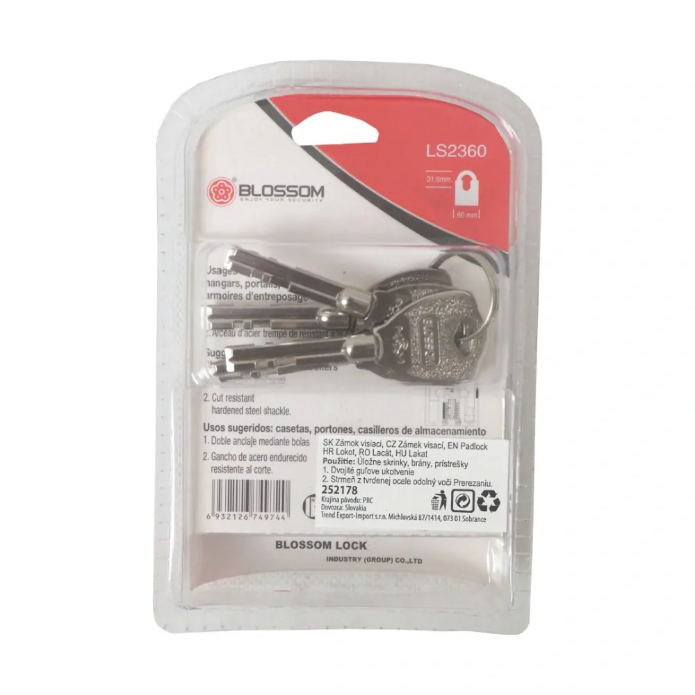 Visací zámek Blossom Hi-Security 60 mm – bezpečnostní