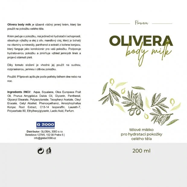 Olivera Body Milk – hydratační tělové mléko 550 ml
