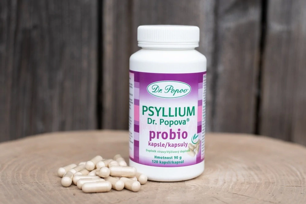 Psyllium Dr. Popova PROBIO kapsle, 120 ks Dr. Popov