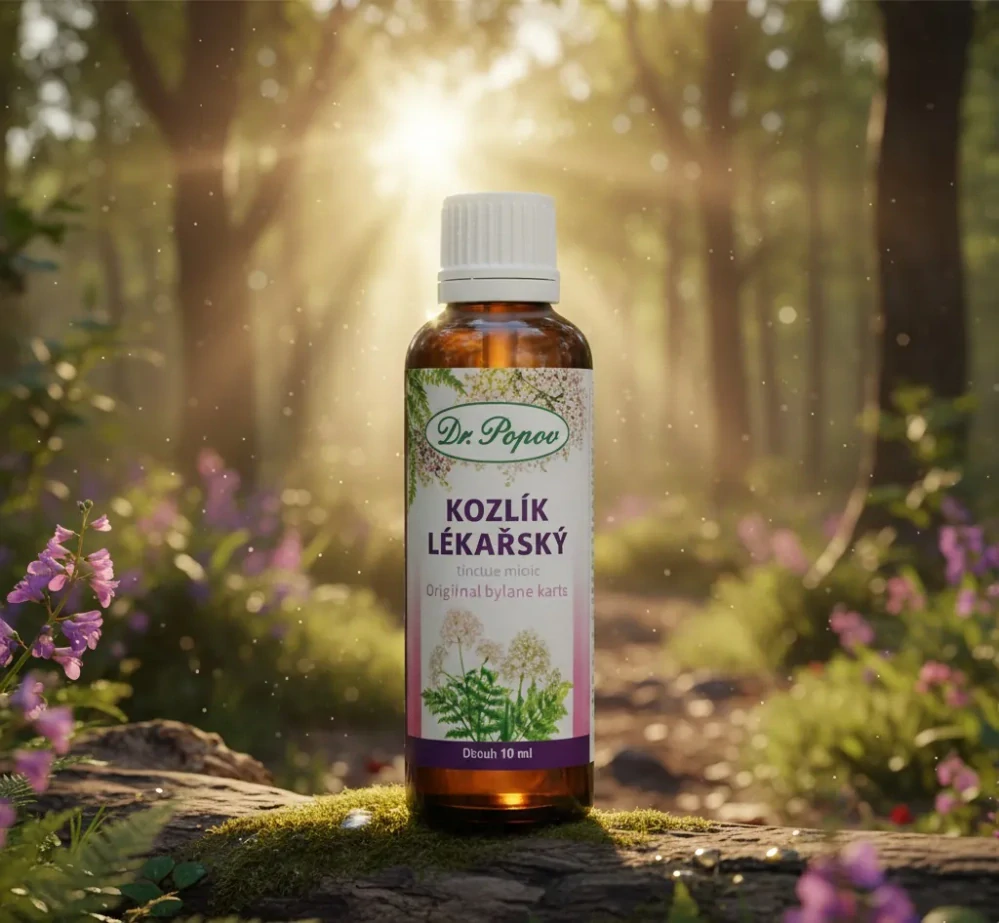 Kozlík lékařský, originální bylinné kapky, 50 ml Dr. Popov