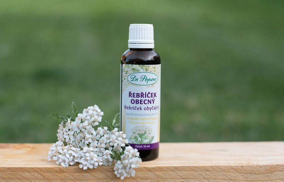 Řebříček obecný, originální bylinné kapky, 50 ml Dr. Popov