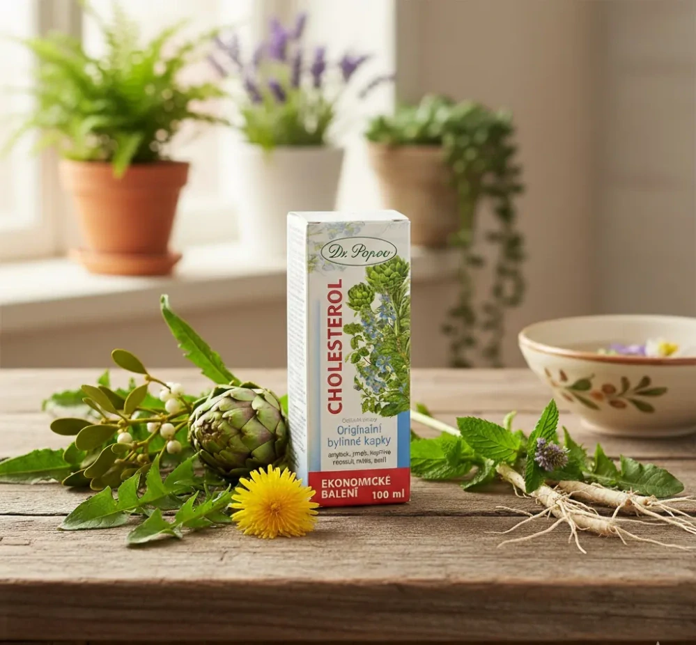 Cholesterol, originální bylinné kapky, 100 ml Dr. Popov