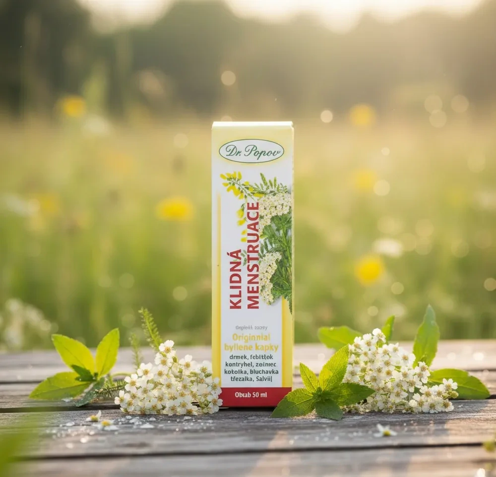 Klidná menstruace, originální bylinné kapky, 50 ml Dr. Popov