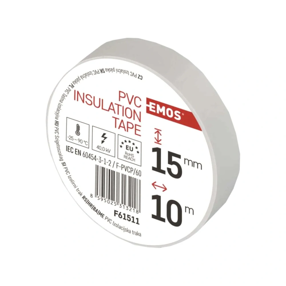 Elektroizolační PVC páska bílá 15 mm × 10 m