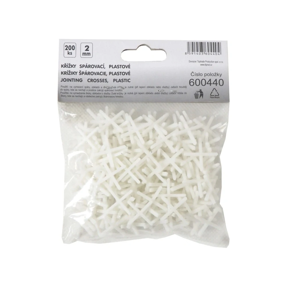 TOPTRADE křížky spárovací 2 mm, 200 ks