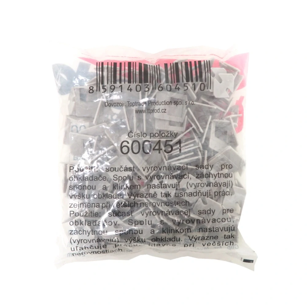TOPTRADE vyrovnávací spona 1 mm (12–23 mm), 100 ks