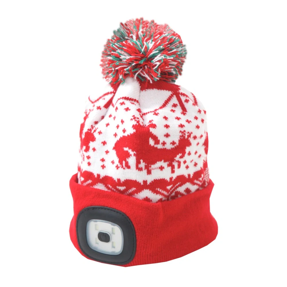 Dětská čepice s LED světlem X-mas Kids, vel. M, červená
