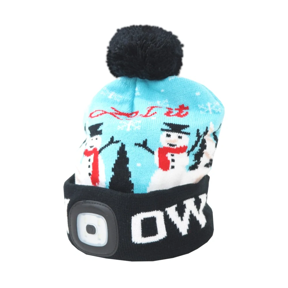 LED čepice X‑mas Let it Snow, L, modrá