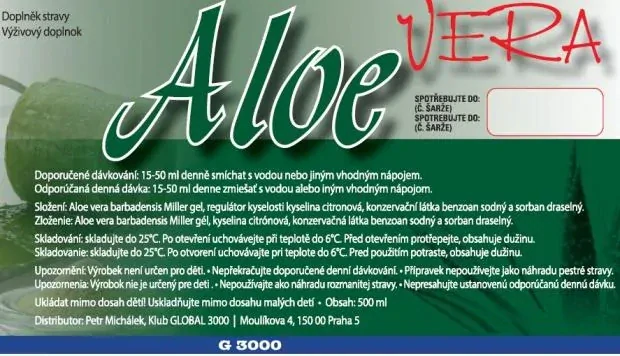 Aloe vera gel 99,5 % s dužinou – 500 ml (IASC, bez aloínu)