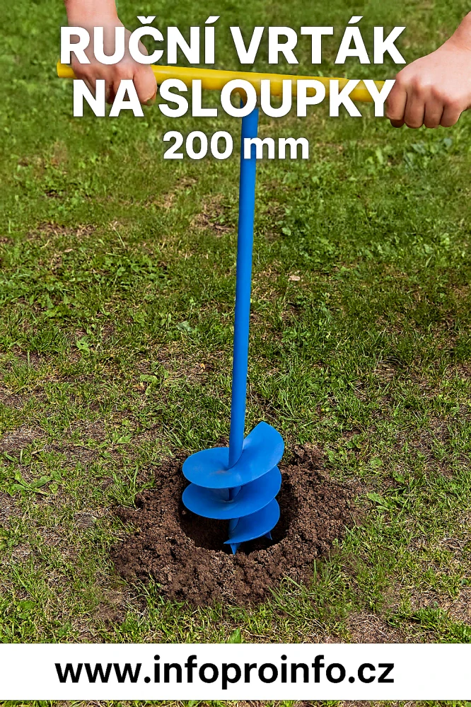 Zemní ruční vrták na sloupky 200 mm – ocelový