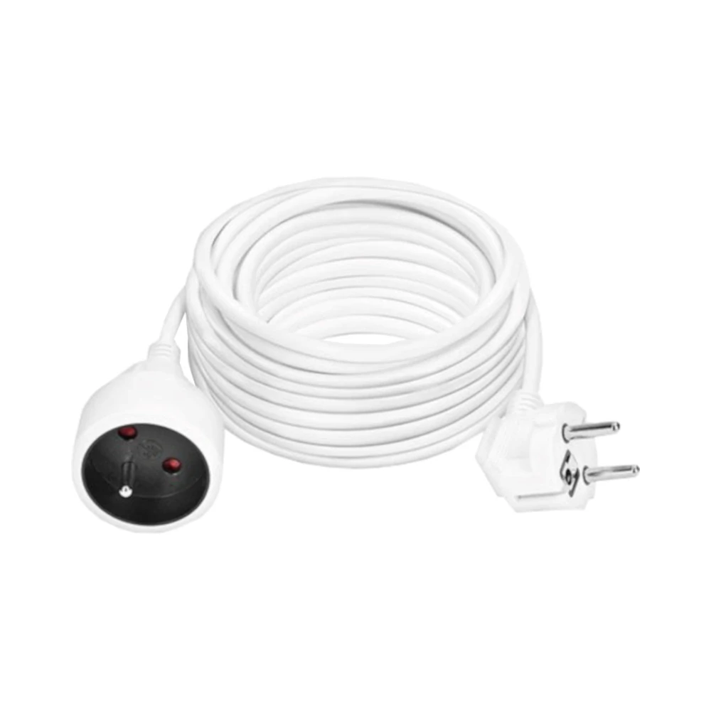 Prodlužovací kabel 10 m, bílý, 250 V/10 A (H05VV-F3, 3×1 mm²), lomená vidlice