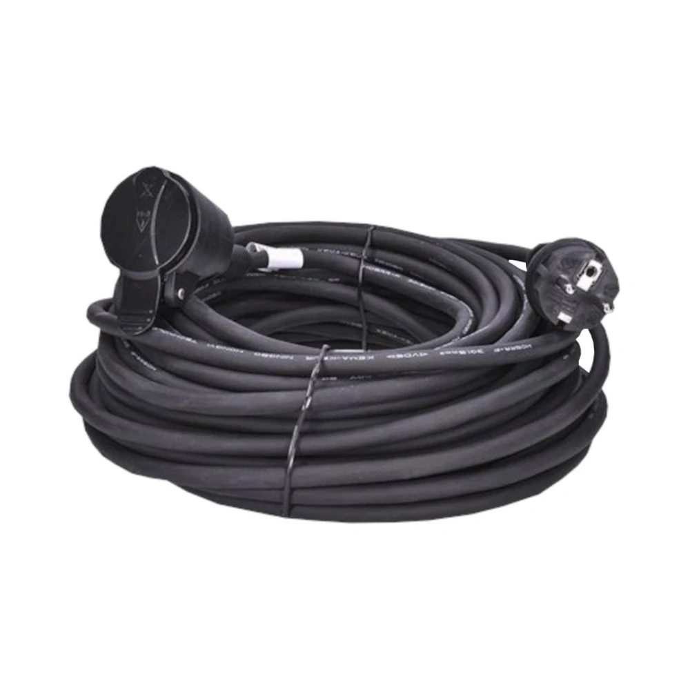Prodlužovací přívod se spojkou 20 m, 1× zásuvka, IP44, H05RR‑F3, 3×1,5 mm², 230 V/16 A, černý