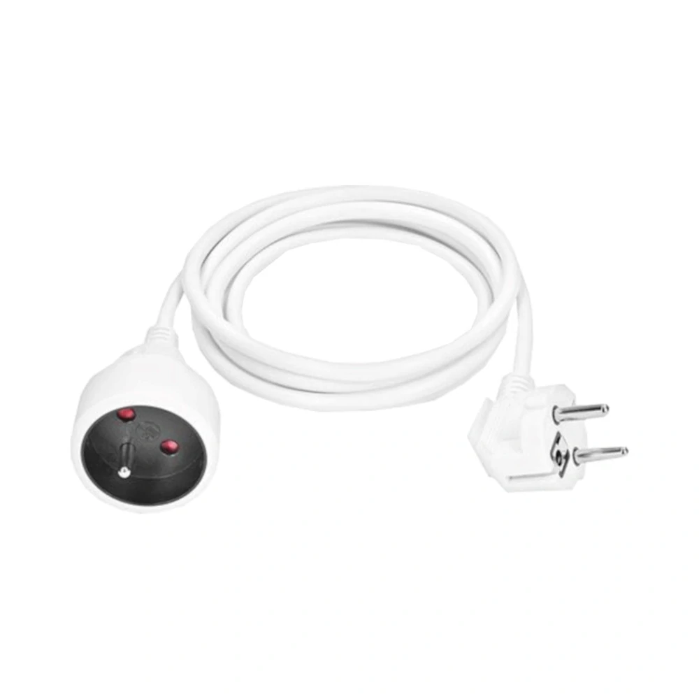 Prodlužovací přívod 1 zásuvka (spojka), 5 m, 3×1 mm², bílý