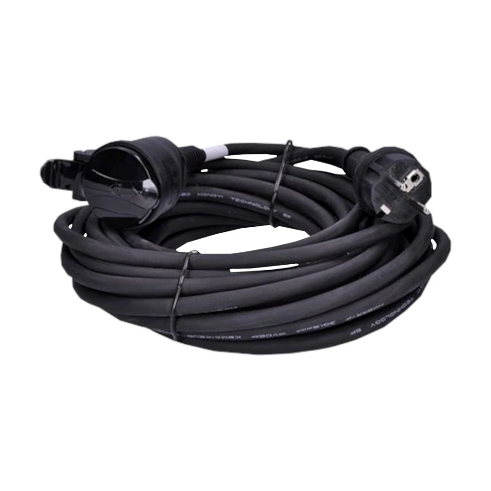 Prodlužovací kabel se spojkou 10 m, gumový, IP44, 3×1,5 mm², černý