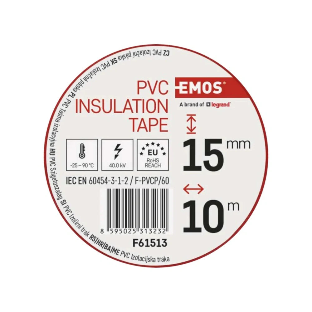 Elektroizolační PVC páska červená 15 mm × 10 m