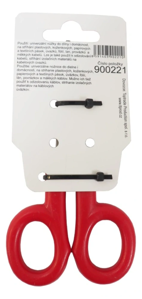 TOPTRADE univerzální nůžky se zahnutým ostřím 145 mm