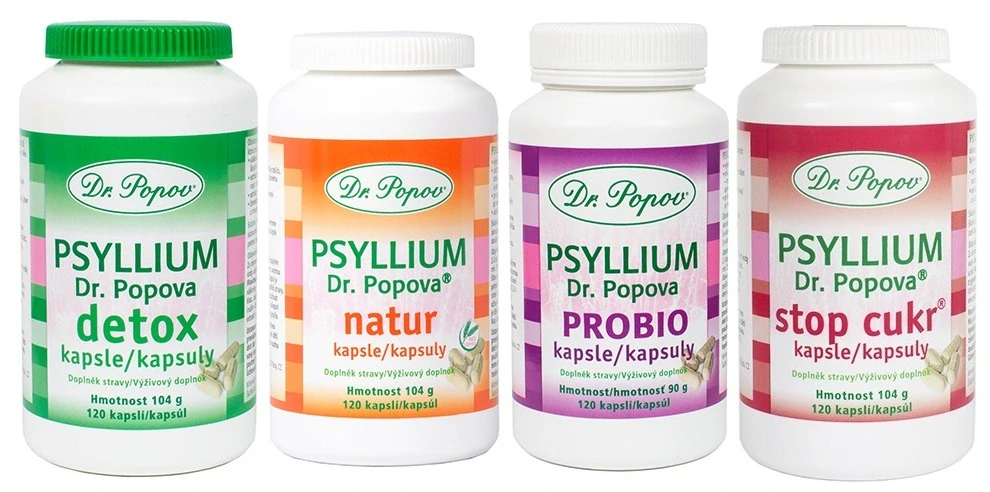 Psyllium Dr. Popova PROBIO kapsle, 120 ks Dr. Popov