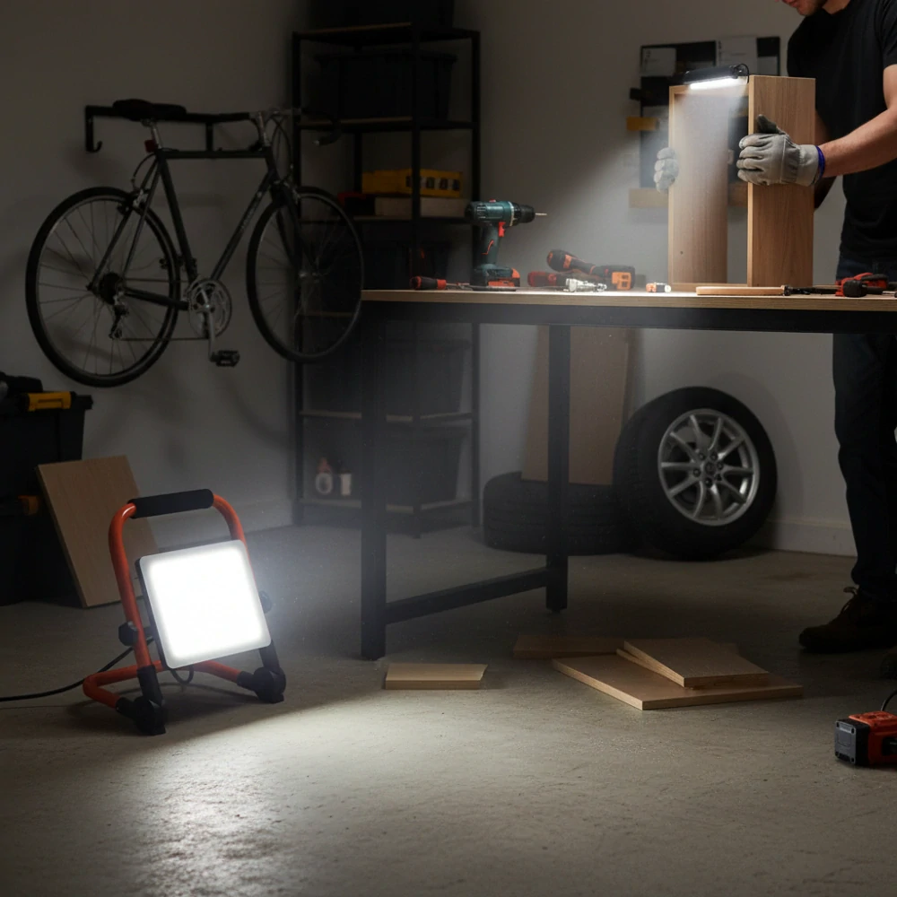 Reflektor LED přenosný 50 W se sklopným stojanem, 4500 lm, 4000 K, IP65