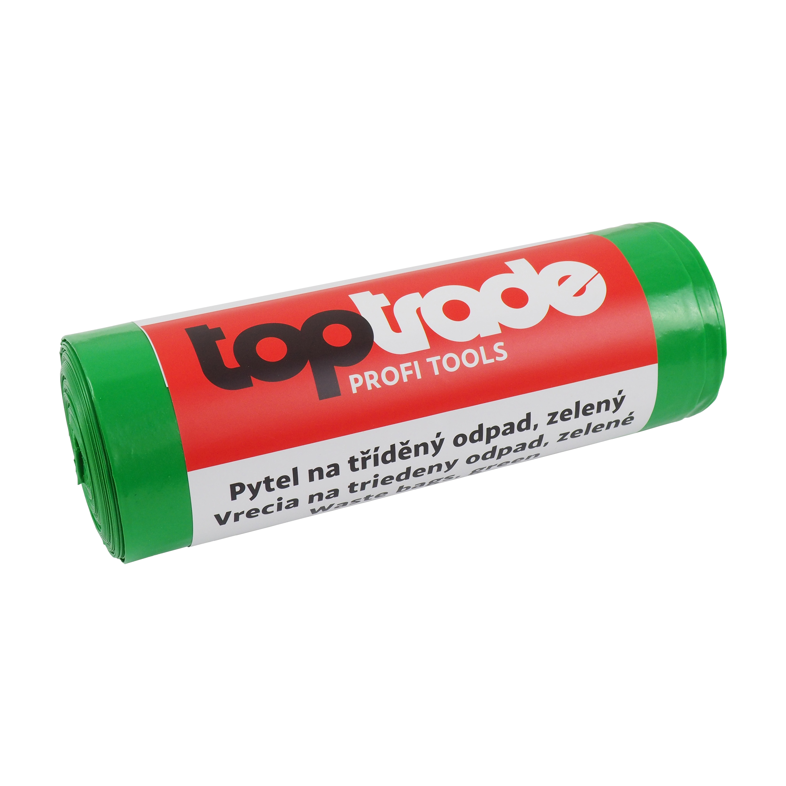 TOPTRADE pytel na tříděný odpad, recyklační, zelený, balení 8 ks, 40 µ, 120 l
